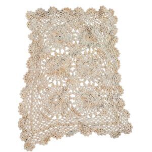 Crochet, Vintage Ivory Cotton Table Top Decor Crochet 14" x 10"